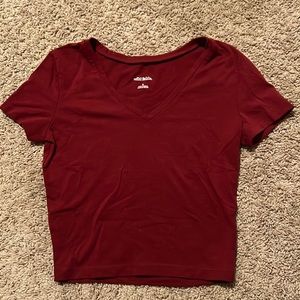 wild fable burgundy crop top